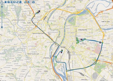 Parcours d'un véhicule géolocalisé